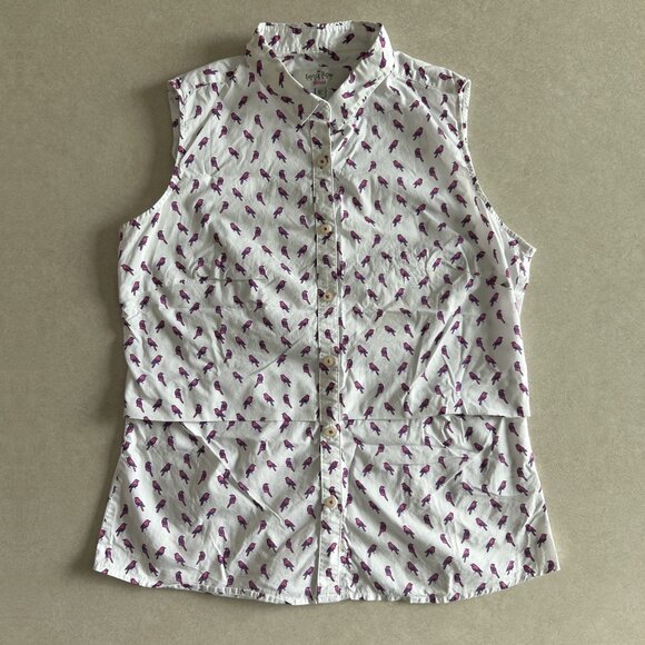 The Savile Row Company Bird Semi-Fitted Sleeveless Shirt Blouse ASO Louisa Clark - Picture 3 of 9